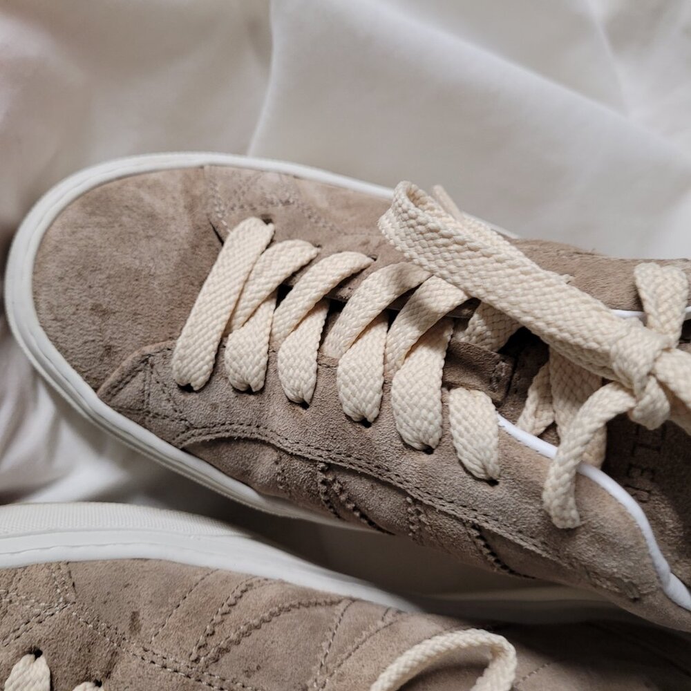Moncler Monoco M Suede Sneakers in Beige - Picture 16 of 16